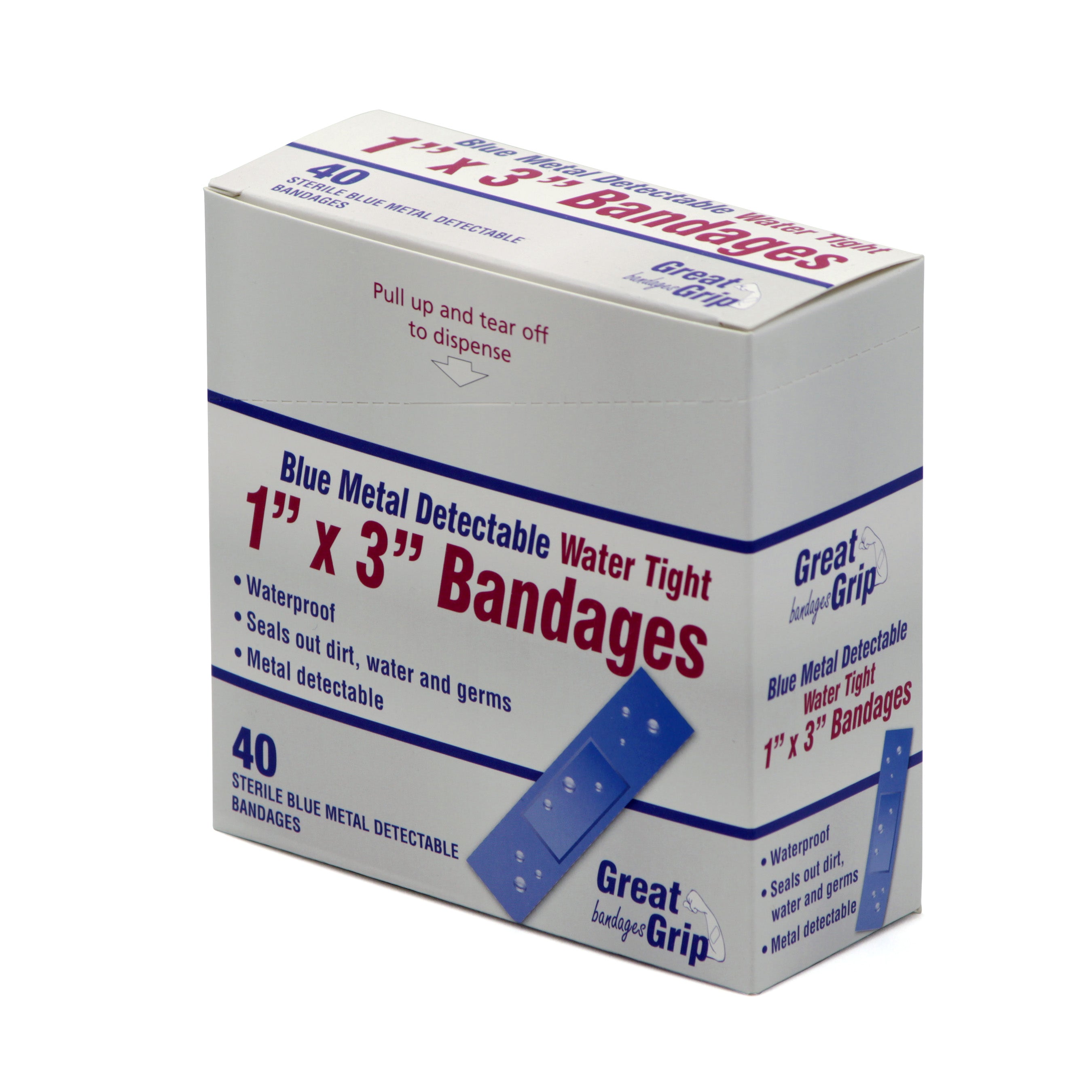 Blue Metal Detectable Water Tight Bandages 1