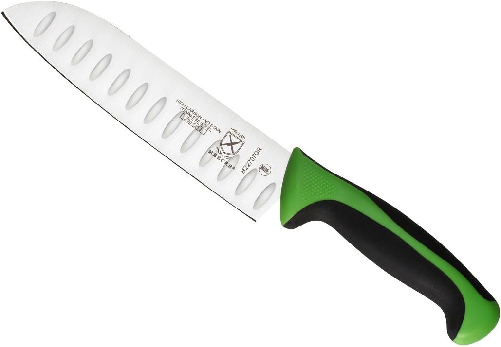 7" Millennia Santoku Knife-granton edge by Mercer Culinary