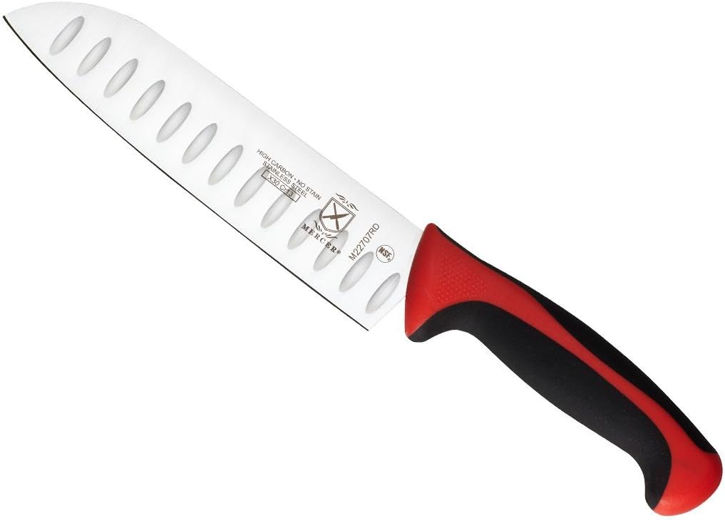 7" Millennia Santoku Knife-granton edge by Mercer Culinary