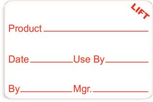 1" x 1.5" Durable Product Date Label